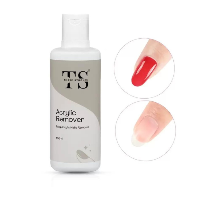GV181 THR3E STROKES 100ml Acrylic Remover, Gel Nail Polish Remover for Nails Professional Removes Gel Nail Polish, Quick & Easy Polish Remover In few Minutes Don't Hurt Your Nails