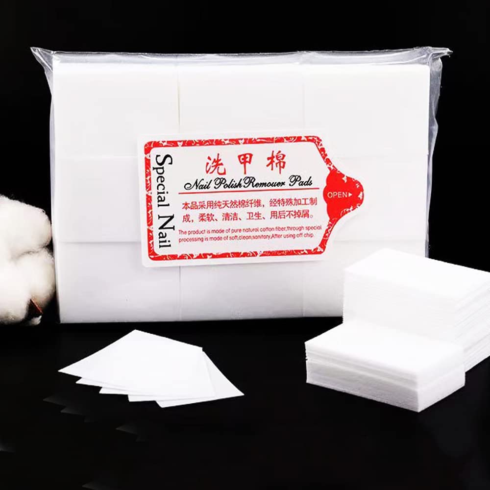 GV186 Nail Cotton Pads 1000 Pcs - Lint Free Gel Nails Polish Removers Cotton Pad Eyelash Extension Glue Cleaning Wipes, Nails Wipes Nails Art Gel Polish Remover Cotton Pads