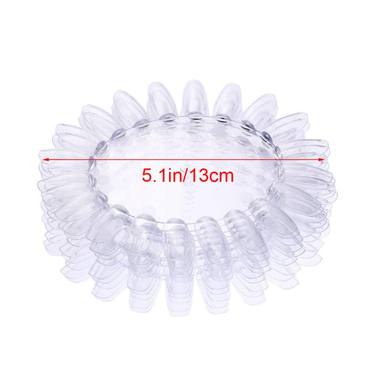 GV121 THR3E STROKES Acrylic Clear Round Nail Art Tips Display Practice Wheel Display Chart Nail Diy Tool for Kids Girls Boys Home Salon Use 10pcs