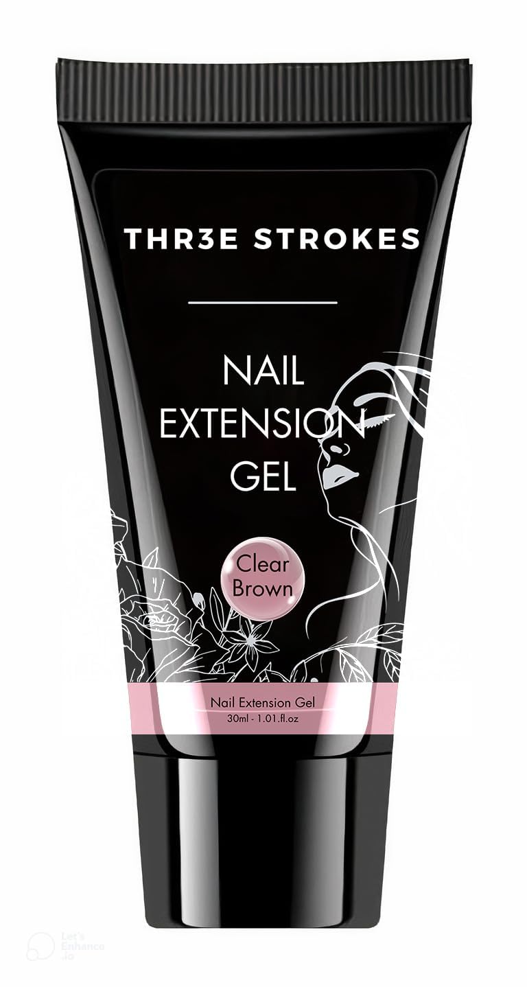 GV129 THR3E STROKES PolyGel Quick Upgrade Poly Gel Kits,30ML Polygel Nail Kit Builder Gel,Nail Extension Gel Trendy Nail Art Design Salon Nail Easy DIY at Home (11 CLEAR BROWN) (UV/LED LAMP REQUIRED)
