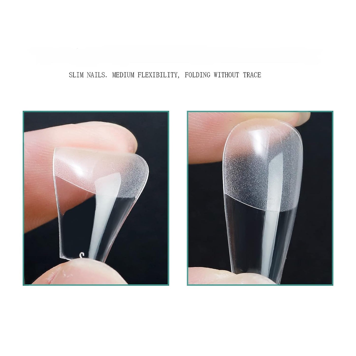 GV26 THR3E STROKES Soft Gel Nail Tips, Full Cover Clear Soft Nail Tips for Artificial False Nails Extension Nail Salons DIY Nail Art with Box, 550PCS (SHORT STILETTO N13)