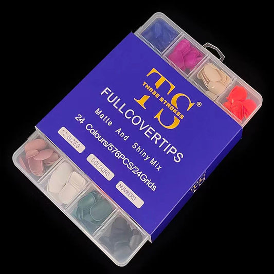 GV117 THR3E STROKES 24Pack Short Press On Nails, 576Pcs Short Round Press On Nails, Short Matte Press On Nails, Short Glossy Press On Nails, Short Fake Nails