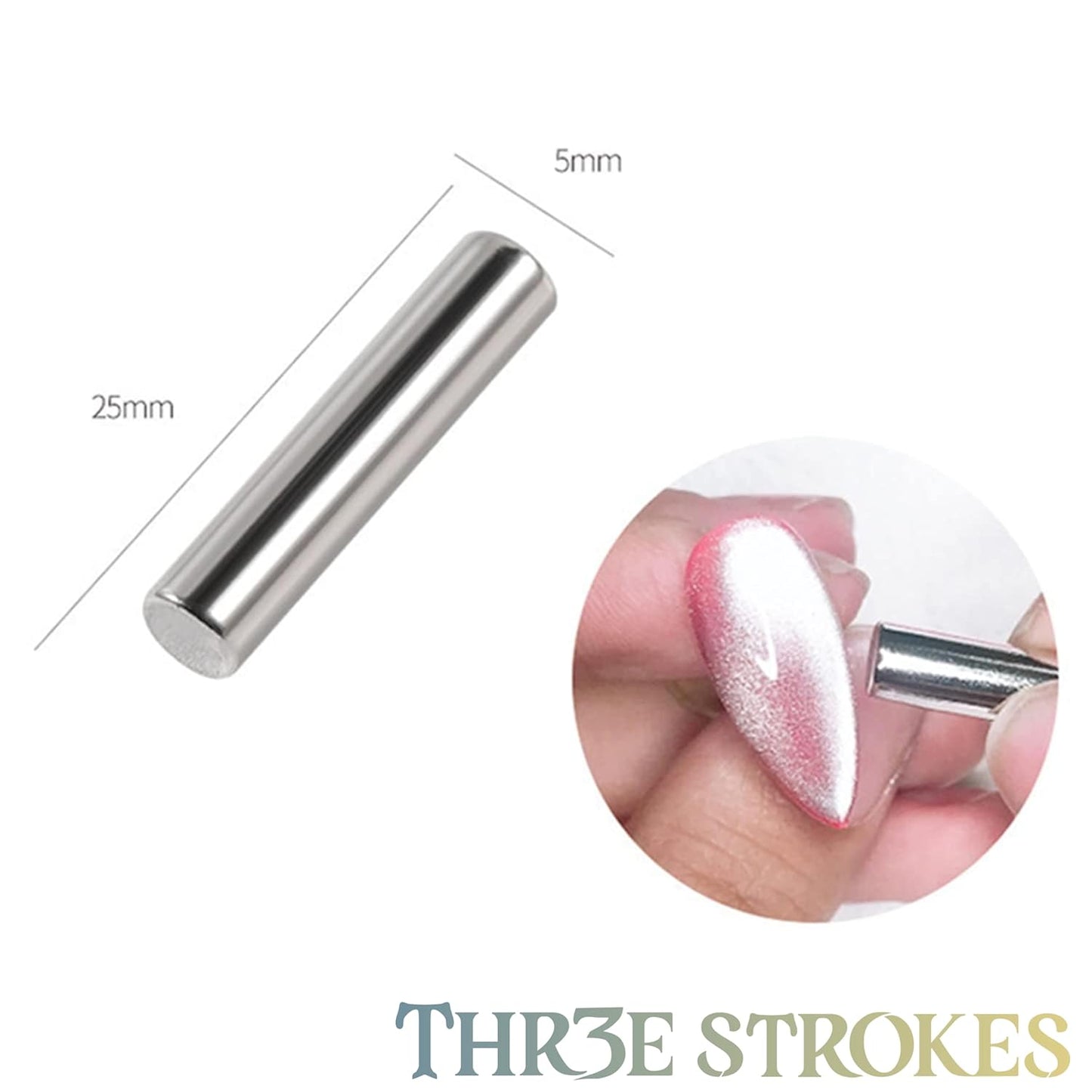 GV95 THR3E STROKES 10pcs Nail Magnet Set Cat Eye Magnet for Nails Magnetic Gel Polish Nail Polish Pens Nail Design Tools Nail Magnetic Stand Nail Art Tools
