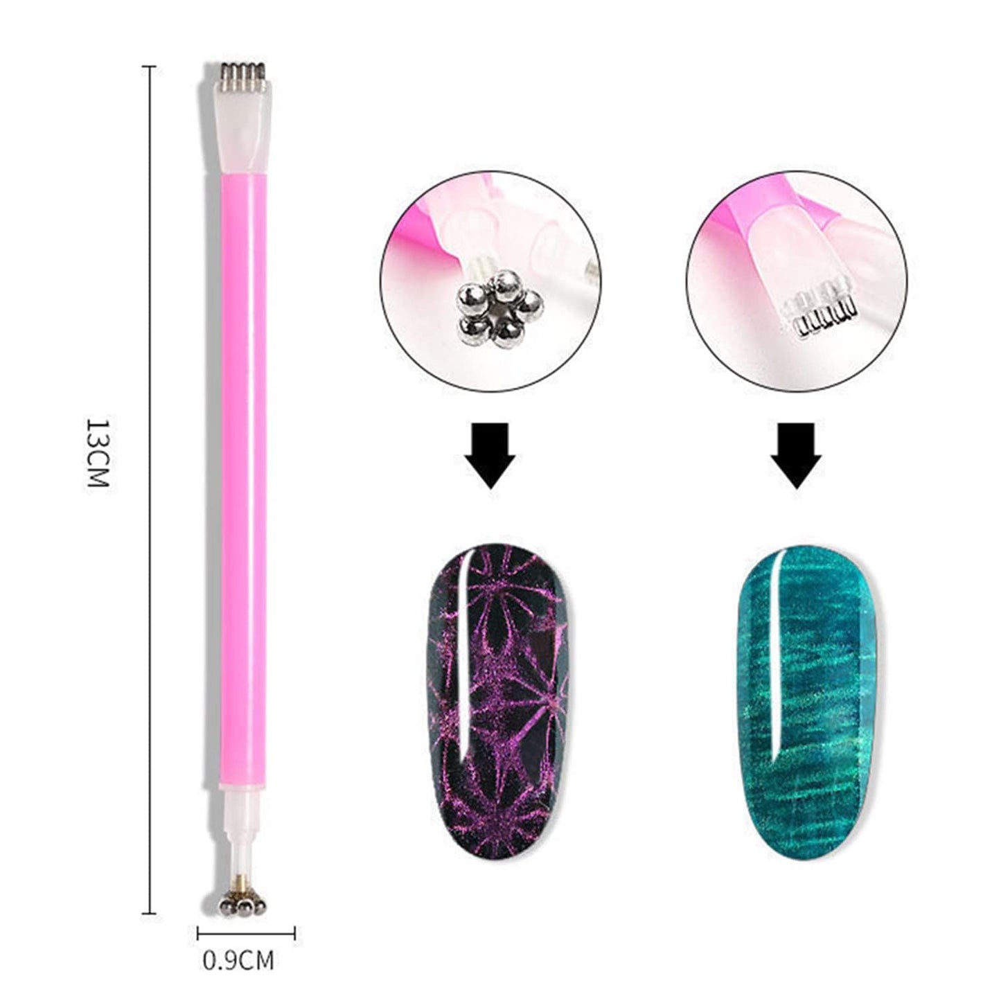 GV61 THR3E STROKES 15Pcs Nail Magnet Set Cat Eye Gel Nail Polish Magnet Wand Magnetic Nail Polish Cat Eye Magnet for Nails Cat Eye Magnets Sticks Nail Design Tools Nail Art Accessories