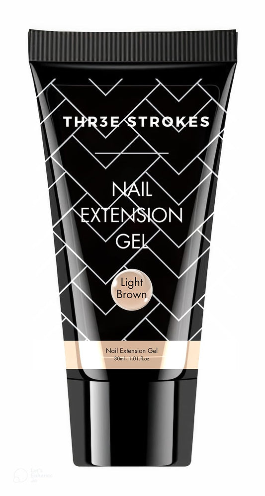 GV130 THR3E STROKES PolyGel Quick Upgrade Poly Gel Kits,30ML Polygel Nail Kit Builder Gel,Nail Extension Gel Trendy Nail Art Design Salon Nail Easy DIY at Home (10 LIGHT BROWN) (UV/LED LAMP REQUIRED)