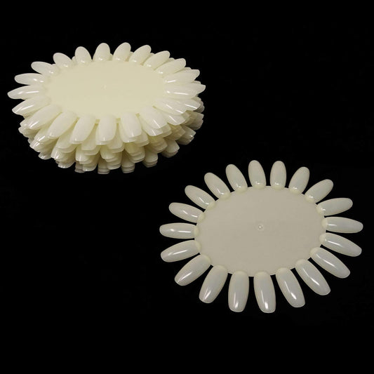 GV122 Nail Tips Display Board for Nail Art Design Pattern Practice and Swatch Nail Polish Colors (20 Tips Palette Natural Set Of 10 Pieces)