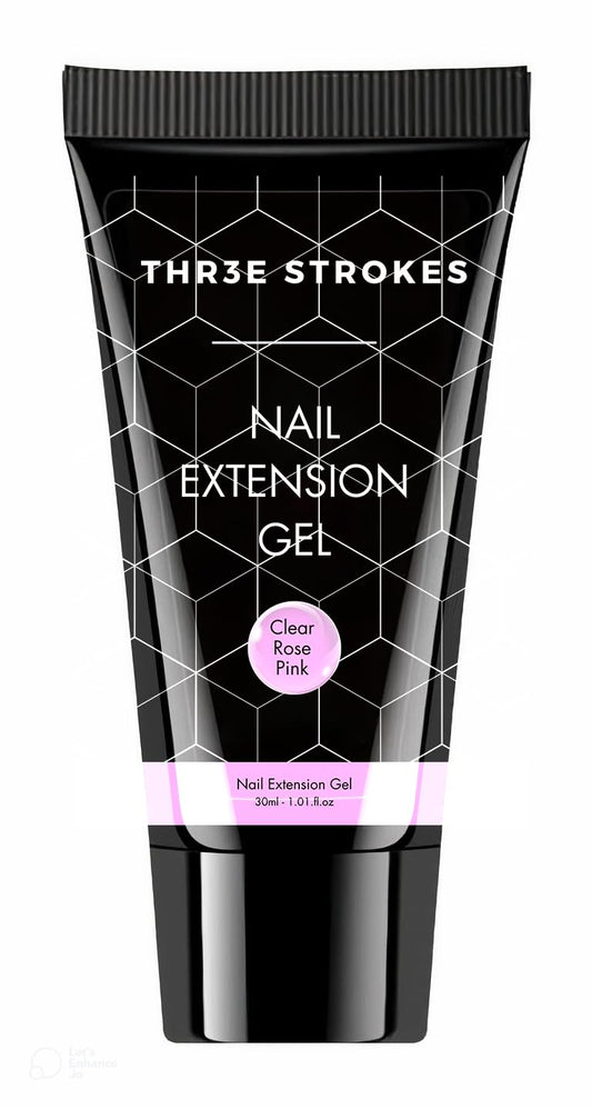 GV133 THR3E STROKES PolyGel Quick Upgrade Poly Gel Kits,30ML Polygel Nail Kit Builder Gel,Nail Extension Gel Trendy Nail Art Design Salon Nail Easy DIY at Home (8 CLEAR ROSE PINK) (UV/LED LAMP REQUIRED)
