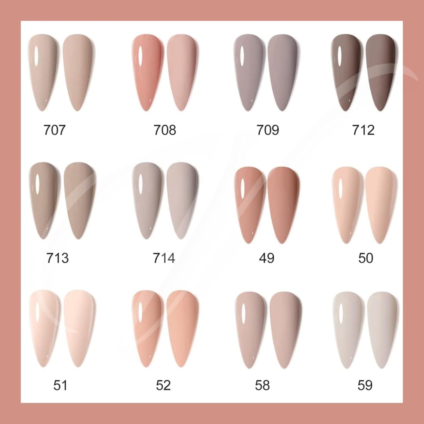 GV21 THR3E STROKES Gel Nail Polish Set - 12 Pcs 7.5ml Nude Light Pink All Seasons Skin Tones Neutral Pink Brown Gel Polish Kit, Soak Off UV LED Gel Polish Set Nail Art Salon Manicure DIY Gifts (V SERIES)