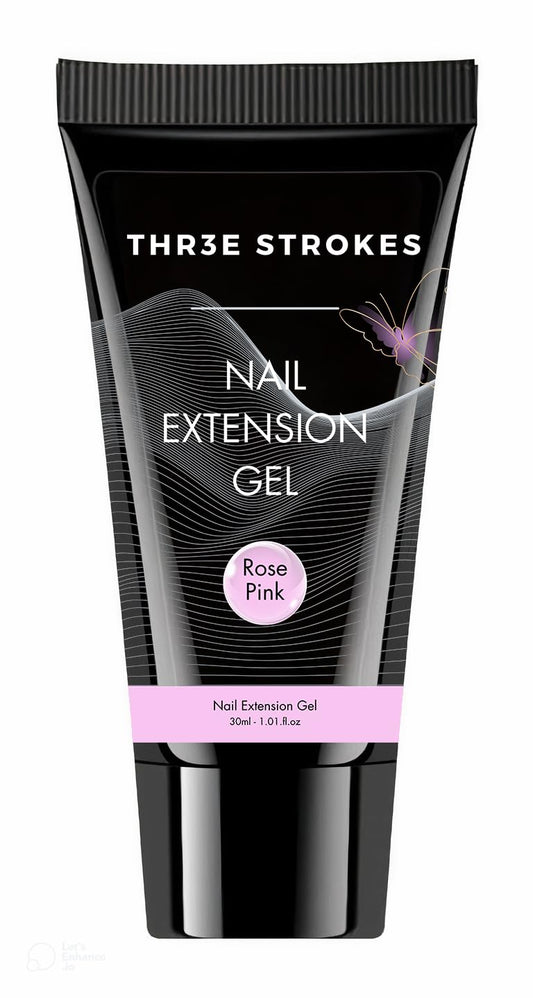 GV132 THR3E STROKES PolyGel Quick Upgrade Poly Gel Kits,30ML Polygel Nail Kit Builder Gel,Nail Extension Gel Trendy Nail Art Design Salon Nail Easy DIY at Home (5 ROSE PINK) (UV/LED LAMP REQUIRED)