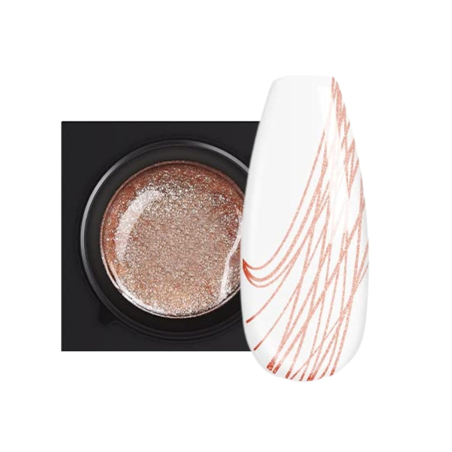 GV105 THR3E STROKES Spider Gel for Nail Art Soak off Gels U V LED Good Toughness and Elasticity Easy To Use for Beginner Manicurist Home Salon Use(UV REQUIRE) (ROSE GOLD)