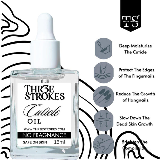 GV79 THR3E STROKES Naturale Revitalizing Cuticle Oil - Hydrating Oil For Repaired Cuticles Overnight - Remedy For Damaged Skin And Thin Nails - Paraben/Cruelty-Free Formula 15ML (NO PURFUM)