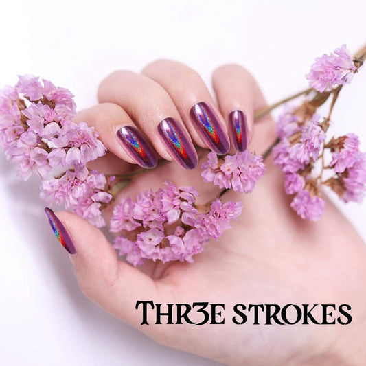 GV57 THR3E STROKES Chrome Nail Powder Metallic Mirror Glitter Effect Pigment Iridescent Aurora Mermaid Pearl Dust Kit for Gel Polish Nail Art Decoration, Resin Craft Arylic Powder (8) (Each 0.5gm)