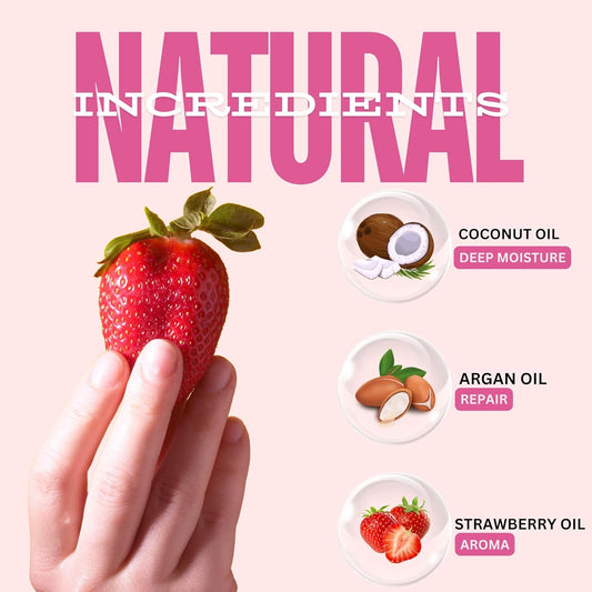 GV76 THR3E STROKES Naturale Revitalizing Cuticle Oil - Hydrating Oil For Repaired Cuticles Overnight - Remedy For Damaged Skin And Thin Nails - Paraben/Cruelty-Free Formula 15ML (STRAWBERRY)