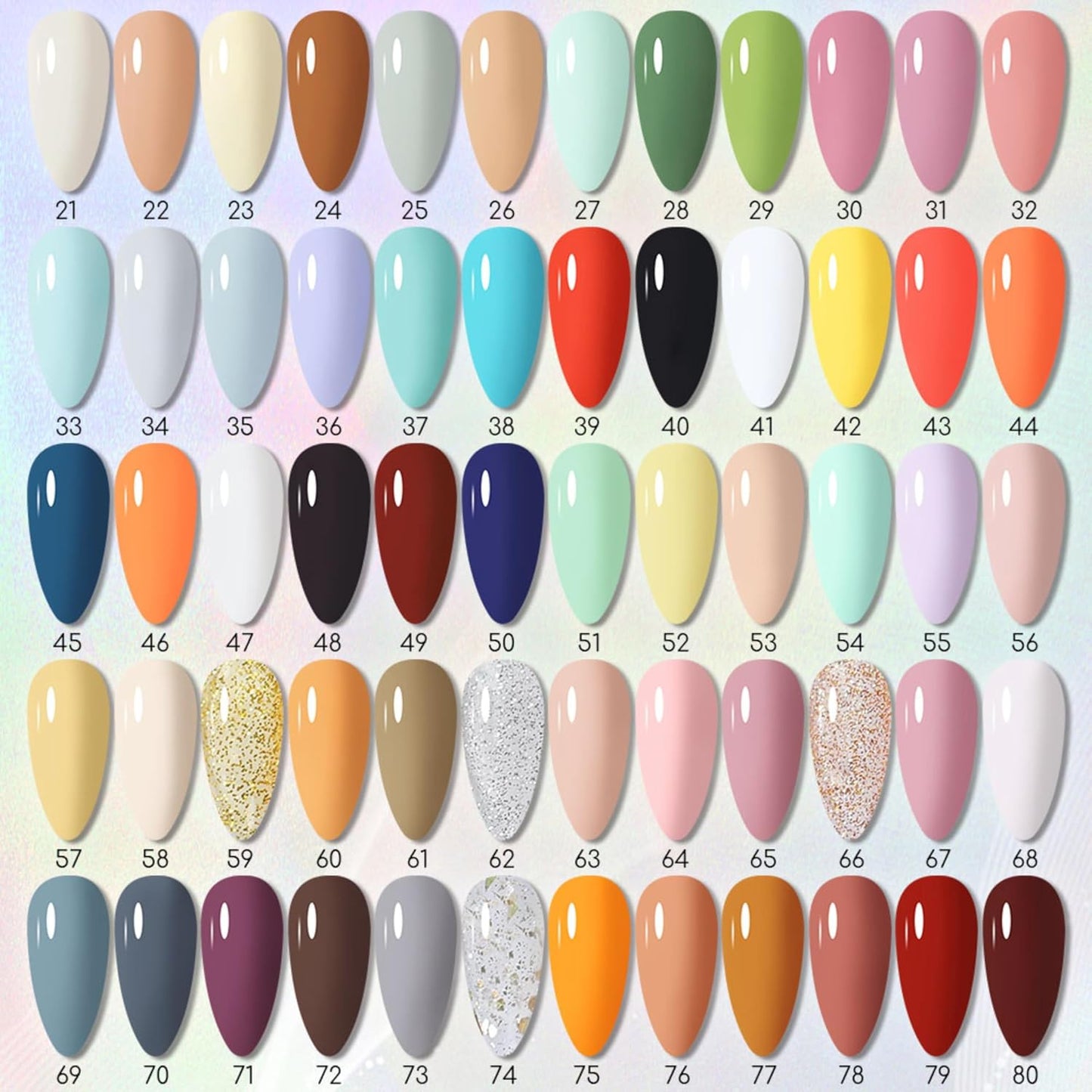 GV84 THR3E STROKES60 Colors Nail Art Gel Paint Kit: Nail Art Paint Gel Nail Polish Kit with Color Gel Paint for Nails Art Design & 15pcs Gel Nail Art Brushes Drawing Painting Gel Home & Nail Salon Manicure DIY
