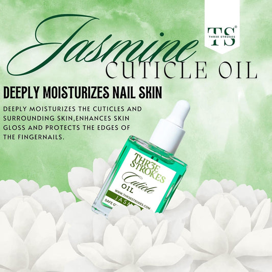 GV81 THR3E STROKES Naturale Revitalizing Cuticle Oil - Hydrating Oil For Repaired Cuticles Overnight - Remedy For Damaged Skin And Thin Nails - Paraben/Cruelty-Free Formula 15ML (JASMINE)