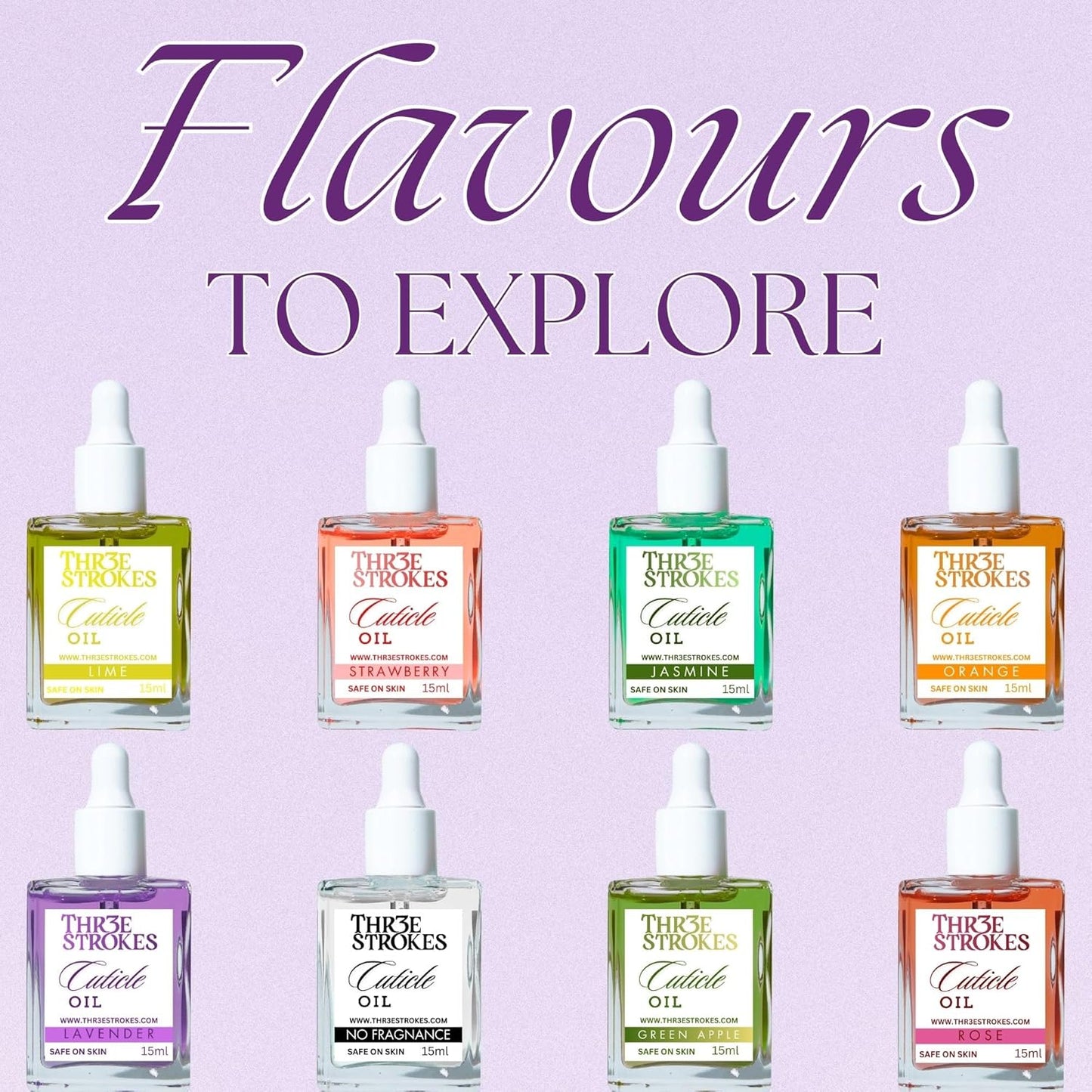 GV80 THR3E STROKES Naturale Revitalizing Cuticle Oil - Hydrating Oil For Repaired Cuticles Overnight - Remedy For Damaged Skin And Thin Nails - Paraben/Cruelty-Free Formula 15ML (LAVENDER)