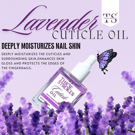 GV80 THR3E STROKES Naturale Revitalizing Cuticle Oil - Hydrating Oil For Repaired Cuticles Overnight - Remedy For Damaged Skin And Thin Nails - Paraben/Cruelty-Free Formula 15ML (LAVENDER)