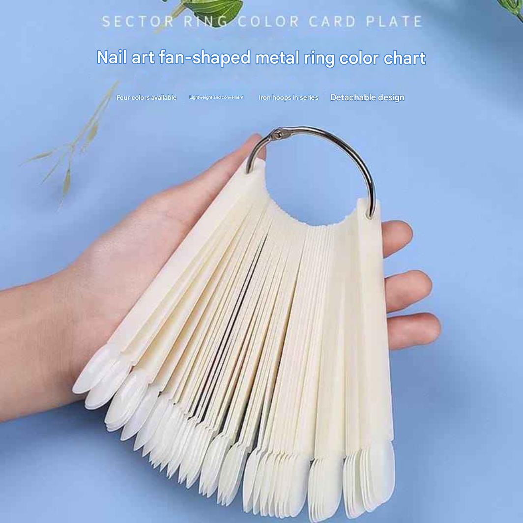 GV884 50 PCS Clear Nail Sticks Nail Art Display Board – Nail Practice Sticks with Metal Split Ring Holder