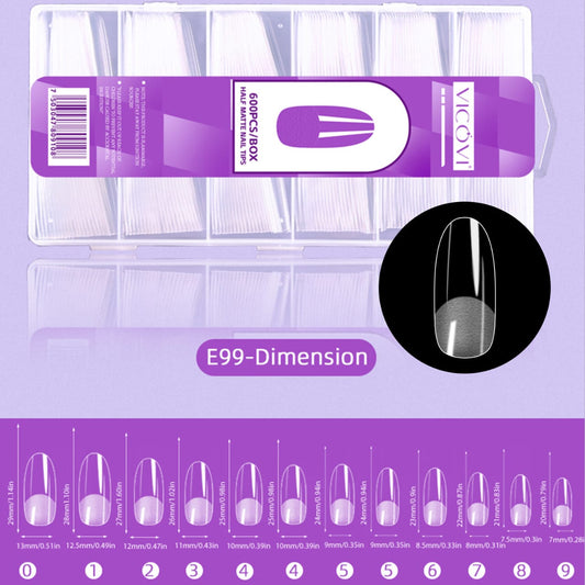 GV775 VICOVI 600PCS Half Matte Nail Tips Box Extra Long Coffin Nail Extensions Set