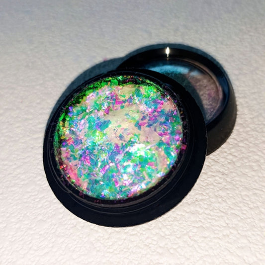 GV854 Transparent Chameleon Aurora Nail Powder – Glitter Chrome Pigment Set of 4