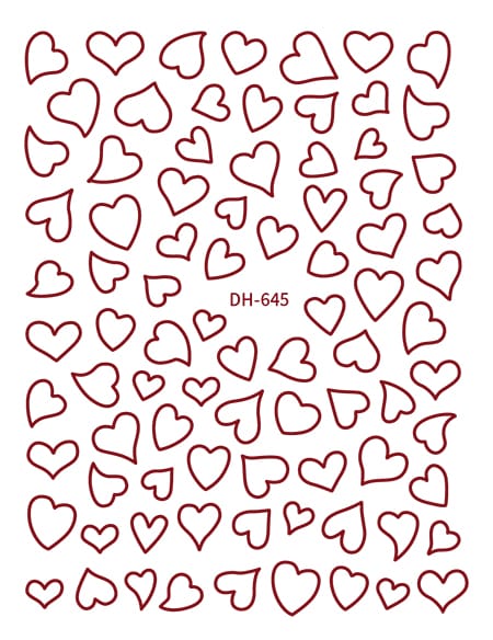 GV602 Heart Outline Nail Stickers – DH-645 Self-Adhesive Nail Decals