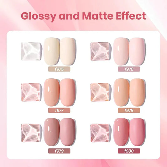GV971 Marbella Nude Gel Polish Set – 6 Soft Pink & Nude Shades