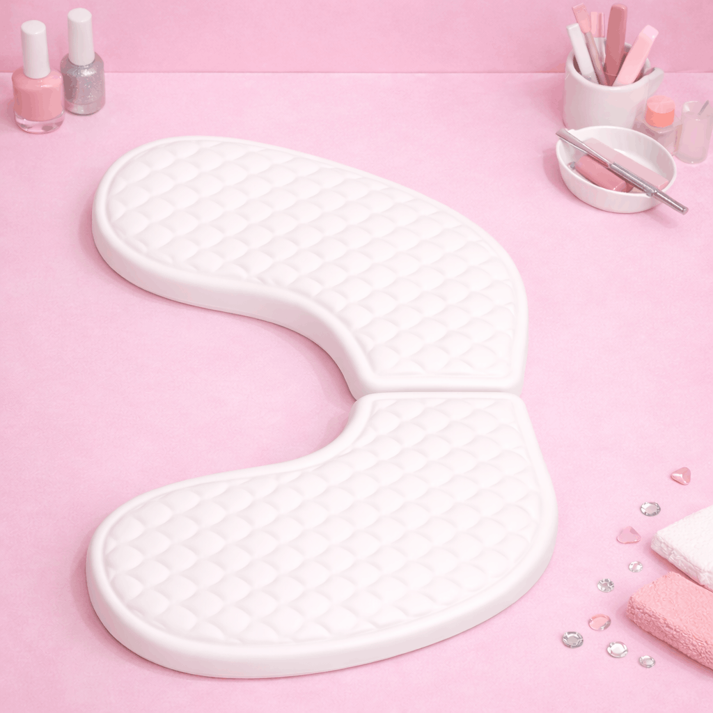 GV910 U-Shape Silicone Nail Arm Rest Cushion – Anti-Slip Textured Manicure Hand Pillow for Nail Art & Salon Use