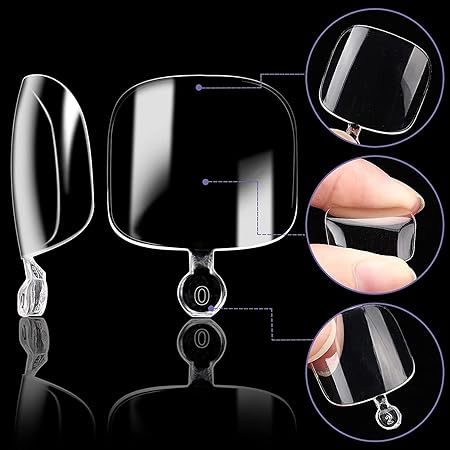 GV765 THR3E STROKES 120pcs Soft Gel NailTips, Gel X Nail Tips Clear Fake Nails Full Cover Soft Acrylic NailTips with Box for Extension Nail Manicure Salon Home DIY (Toe Nails)