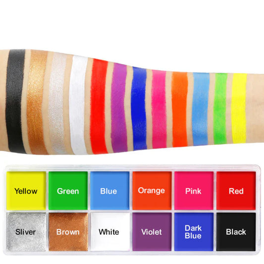 GV954 Vayve Face & Body Paint Kit – 12 Vibrant Colors for Makeup & Art