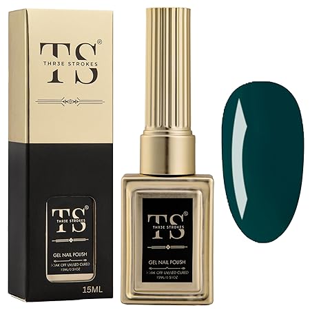 GV189 THR3E STROKES Professional UV Gel Nail Polish, HEMA-FREE Lasts Upto 21 Days, Super Glossy Finish, Non-Chipping, Non-Smudging, Quick Drying Nail Polish,15 ml (15ML)