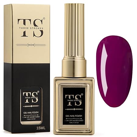 GV189 THR3E STROKES Professional UV Gel Nail Polish, HEMA-FREE Lasts Upto 21 Days, Super Glossy Finish, Non-Chipping, Non-Smudging, Quick Drying Nail Polish,15 ml (15ML)