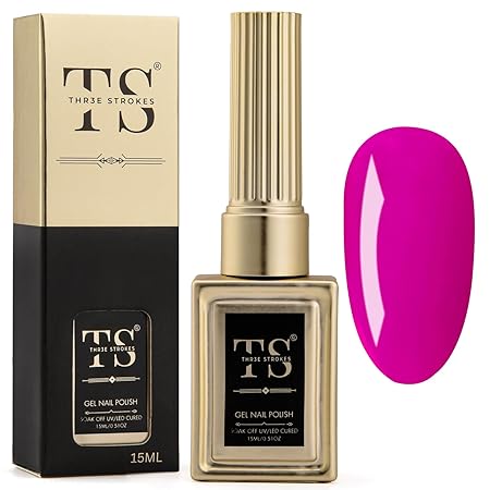 GV189 THR3E STROKES Professional UV Gel Nail Polish, HEMA-FREE Lasts Upto 21 Days, Super Glossy Finish, Non-Chipping, Non-Smudging, Quick Drying Nail Polish,15 ml (15ML)
