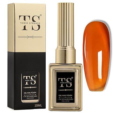 GV189 THR3E STROKES Professional UV Gel Nail Polish, HEMA-FREE Lasts Upto 21 Days, Super Glossy Finish, Non-Chipping, Non-Smudging, Quick Drying Nail Polish,15 ml (15ML)
