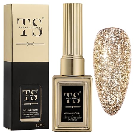 GV189 THR3E STROKES Professional UV Gel Nail Polish, HEMA-FREE Lasts Upto 21 Days, Super Glossy Finish, Non-Chipping, Non-Smudging, Quick Drying Nail Polish,15 ml (15ML)