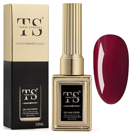 GV189 THR3E STROKES Professional UV Gel Nail Polish, HEMA-FREE Lasts Upto 21 Days, Super Glossy Finish, Non-Chipping, Non-Smudging, Quick Drying Nail Polish,15 ml (15ML)