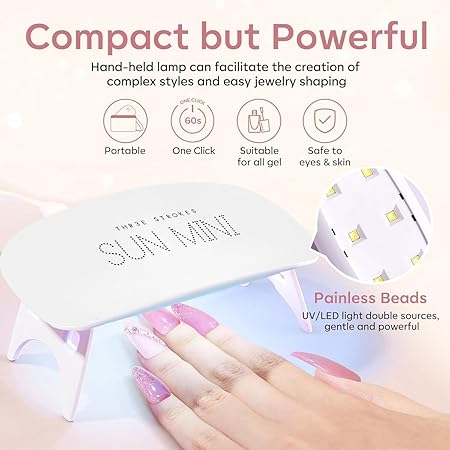 GV192 THR3E STROKES TOXIC FREE Poly Nail Gel Extension Kit for Builder Gel, UV Nail Art Kit, Nail Extension Set, Glue-Free Manicure and Pedicure Set (20 Items in Set)(RUBY KIT)