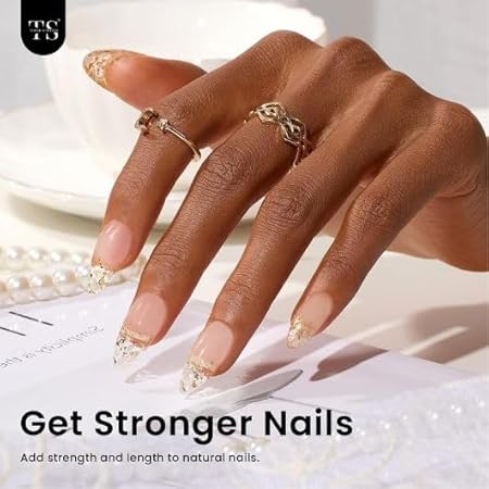 GV219 THR3E STROKES Low-Heat Builder Gel for Nails, 30ml Self-Leveling Nail Strengthener, Soak Off Long Lasting Hard UV Gel (CLEAR)