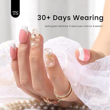 GV219 THR3E STROKES Low-Heat Builder Gel for Nails, 30ml Self-Leveling Nail Strengthener, Soak Off Long Lasting Hard UV Gel (CLEAR)