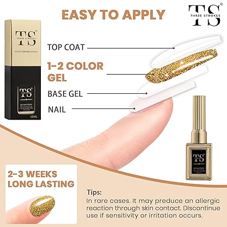 GV231 THR3E STROKES HEMA FREE Blue Nail Polish, 1 Pcs 15ml Soak Off Gel Polish Nail Art Manicure Salon DIY Gel Nail Design Decoration at Home Nails Manicure Kit Gift (MACHIN SE SUKHENGI)(UV LAMP NEEDED) (15-Nice Blue, 15ML)