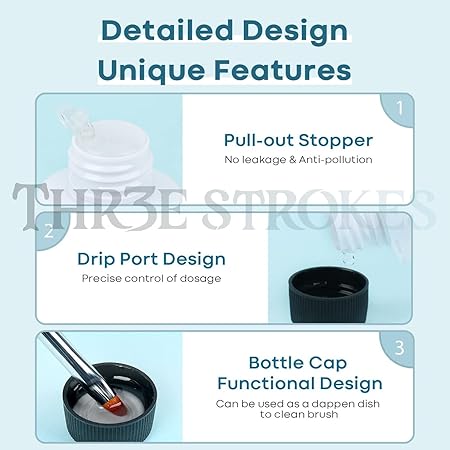 GV252 THR3E STROKES Poly Gel Slip Solution 100ML-Professional PolyGel Slip Solution For ExtenderGel, Builder Gel, UV/LED Nail Tips, Liquid Solution