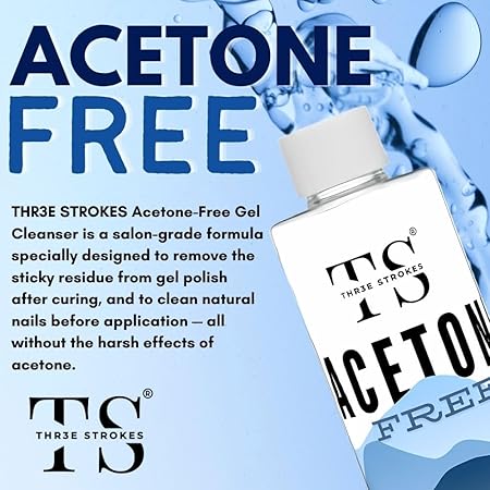 GV254 THR3E STROKES Nail Polish Remover, 500ml | Nourishes nail | Acetone free | Infused with Vitamin B-5 | Gentle Nail Paint Remover