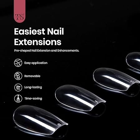 GV282 THR3E STROKES Soft Gel NailTips, Full Cover Clear Soft Nail Tips for Artificial FalseNails Extension Nail Salons DIY NailArt with Box, 550PCS (SHORT NATURALS N3)