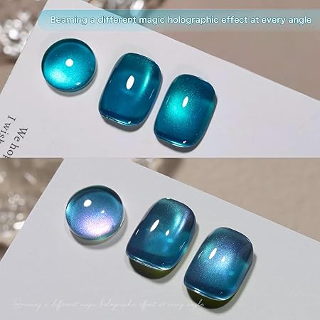 GV285 THR3E STROKES Glitter Cat Eye Gel Nail Polish Set with Magnet Colorful Galaxy for Holographic Cat Eye, Salon Gel Manicure and Nail Art DIY at Home Specific for Nail (NEBULA)