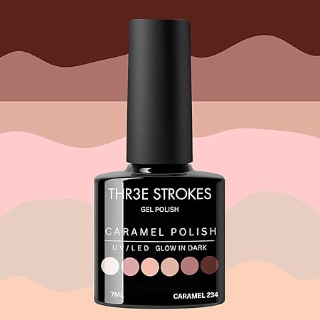 GV316 THR3E STROKES Gel Nail Polish Set - 6 Colors Gel Polish Glitter Gel Polish Sparkle Nail Polish Gel Manicure DIY Salon Nail Art Gifts (CARAMEL 234, 7.5ML)