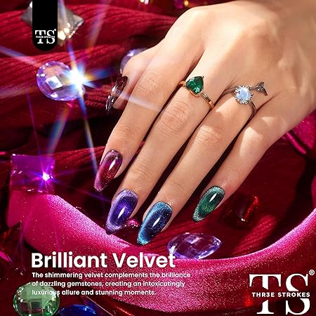 GV320 THR3E STROKES Gel Nail Polish Set - 6 Colors Gel Polish Glitter Gel Polish Sparkle Nail Polish Gel Manicure DIY Salon Nail Art Gifts (Cluster X, 7.5ML)