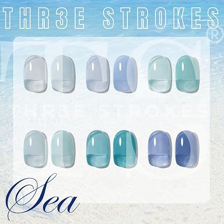 GV327 THR3E STROKES Gel Nail Polish Set - 6 Colors Gel Polish Glitter Gel Polish Sparkle Nail Polish Gel Manicure DIY Salon Nail Art Gifts (SEA, 7.5ML)