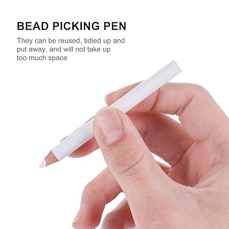 GV341 THR3E STROKES 10Pcs White Rhinestone Picker Dotting Pencil For Picking Up Stones And Nail Things Nail Art Decoration Tools Rhinestones Pickup Wax Pen