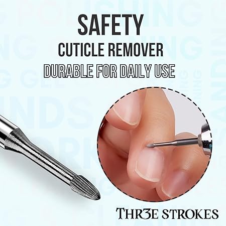 GV343 THR3E STROKES Nail Drill Bits:3/32" Safety Tungsten Carbide Cuticle Remover Drill Bit Professional Under Nail Cleaner Dead Skin Nail Prepare for Electric Nail File Machine,Manicure Nail Salon Supply (ND1)