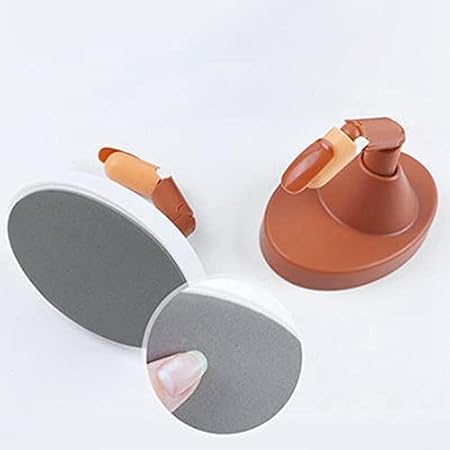 GV353 THR3E STROKES Nail Training Kit Reusable Detachable Portable Flexible Nail Practice Finger Kit Fingernail Tip Display Tool for Ladies Holiday (MIX COLOR)(STAND+2 FINGER AND TIPS) (PACK OF 1)