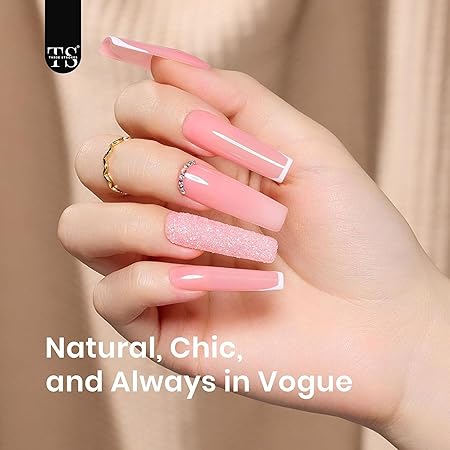 GV393 THR3E STROKES Nail Gel Extension Kit for Builder Gel UV Nail Art Kit Nail Extension Set Easy Funny Diy Nail Tips Art Decoration at Home Gift for Women (Long Square a120)